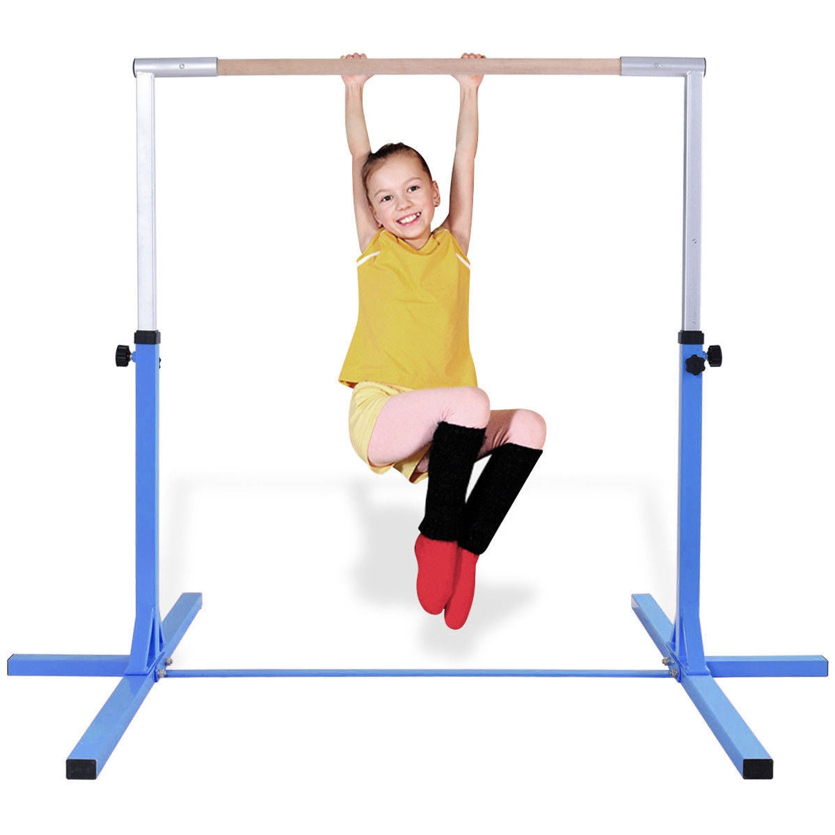 Barra Horizontal de Gimnasia Ajustable para Niños - Azul