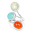 9.50 Carat Multi Stone .925 Sterling Silver Bypass Ring