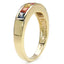14K Yellow Gold Plated Multi Sapphire Sterling Silver Engagement Ring