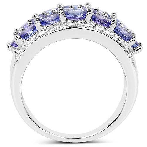2.72 Carat Genuine Tanzanite Sterling Silver Engagement Ring