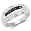 0.50 Carat Genuine Black Diamond Ring in .925 Sterling Silver