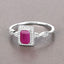 0.75 Carat Ruby and Diamond 14K White Gold Engagement Ring
