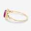 0.75 Carat Ruby and Diamond Halo Engagement Ring in 14K Gold