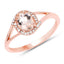 0.78 Carat Morganite and Diamond 14K Rose Gold Engagement Ring