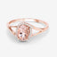 0.78 Carat Morganite and Diamond 14K Rose Gold Engagement Ring
