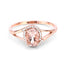 0.78 Carat Morganite and Diamond 14K Rose Gold Engagement Ring