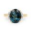 Bague en Topaze Bleue de Londres et Diamants Plaquée Or Jaune 14K