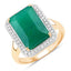 Bague Halo en Émeraude Teinte de 5,71 Carats et Diamants Blancs