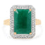 Bague Halo en Émeraude Teinte de 5,71 Carats et Diamants Blancs