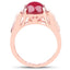 14K Rose Gold Plated Genuine Ruby & White Topaz Ring