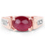 14K Rose Gold Plated Genuine Ruby & White Topaz Ring