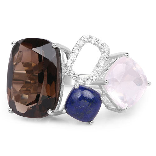 7.51 Carat Multi Stone .925 Sterling Silver Engagement Ring
