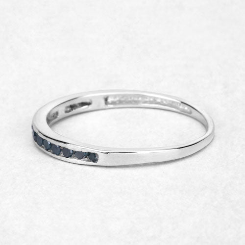 Bague en argent sterling avec diamant bleu véritable de 0,20 carat