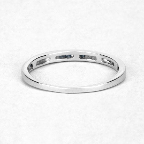 Bague en argent sterling avec diamant bleu véritable de 0,20 carat