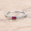 0.22 Carat Ruby and White Diamond 14K White Gold Engagement Ring