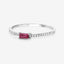 0.22 Carat Ruby and White Diamond 14K White Gold Engagement Ring