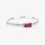 0.22 Carat Ruby and White Diamond 14K White Gold Engagement Ring