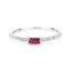 0.22 Carat Ruby and White Diamond 14K White Gold Engagement Ring