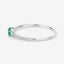 Bague de fiançailles en or blanc 14K avec émeraude zambienne de 0,18 carat et diamants