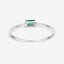 Bague de fiançailles en or blanc 14K avec émeraude zambienne de 0,18 carat et diamants