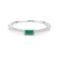 Bague de fiançailles en or blanc 14K avec émeraude zambienne de 0,18 carat et diamants