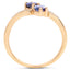 0.51 Carat Genuine Tanzanite and White Diamond 14K Yellow Gold Ring