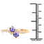 0.51 Carat Genuine Tanzanite and White Diamond 14K Yellow Gold Ring