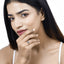 Bague Halo en Saphir Bleu et Diamants de 0,44 Carat en Or Blanc 14K