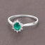 Bague de fiançailles en or blanc 14K avec émeraude zambienne de 0,40 carat et diamants