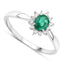 Bague de fiançailles en or blanc 14K avec émeraude zambienne de 0,40 carat et diamants