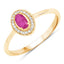0.33 Carat Ruby and Diamond 14K Yellow Gold Engagement Ring