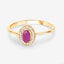 0.33 Carat Ruby and Diamond 14K Yellow Gold Engagement Ring