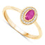0.33 Carat Ruby and Diamond 14K Yellow Gold Engagement Ring