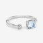 0.52 Carat Aquamarine and Diamond 14K White Gold Ring
