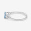 0.52 Carat Aquamarine and Diamond 14K White Gold Ring