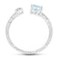 0.52 Carat Aquamarine and Diamond 14K White Gold Ring