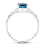 Bague de fiançailles en or blanc 14K avec topaze bleue de Londres et diamants de 1,05 carat