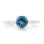 Bague de fiançailles en or blanc 14K avec topaze bleue de Londres et diamants de 1,05 carat