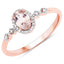 0.48 Carat Morganite and Diamond Halo Ring in 10K Rose Gold