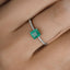 Bague de fiançailles en or blanc 14K avec émeraude zambienne de 0,64 carat et diamants