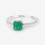 Bague de fiançailles en or blanc 14K avec émeraude zambienne de 0,64 carat et diamants