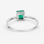 Bague de fiançailles en or blanc 14K avec émeraude zambienne de 0,64 carat et diamants