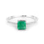 Bague de fiançailles en or blanc 14K avec émeraude zambienne de 0,64 carat et diamants
