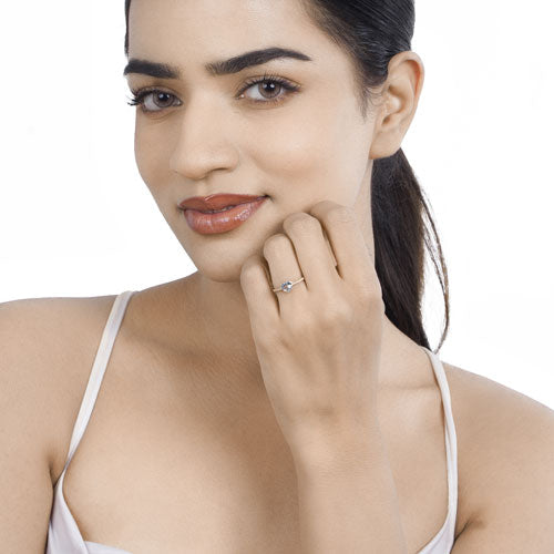 Bague de fiançailles en or jaune 14K avec aquamarine et diamant de 0,65 carat
