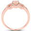 0.37 Carat Morganite and Diamond 14K Rose Gold Engagement Ring