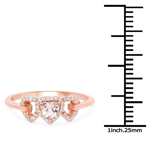 0.37 Carat Morganite and Diamond 14K Rose Gold Engagement Ring