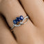 0.65 Carat Blue Sapphire and Diamond 14K White Gold Engagement Ring