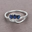 0.65 Carat Blue Sapphire and Diamond 14K White Gold Engagement Ring