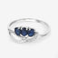 0.65 Carat Blue Sapphire and Diamond 14K White Gold Engagement Ring