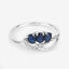 0.65 Carat Blue Sapphire and Diamond 14K White Gold Engagement Ring